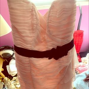 David’s bridal strapless pink dress